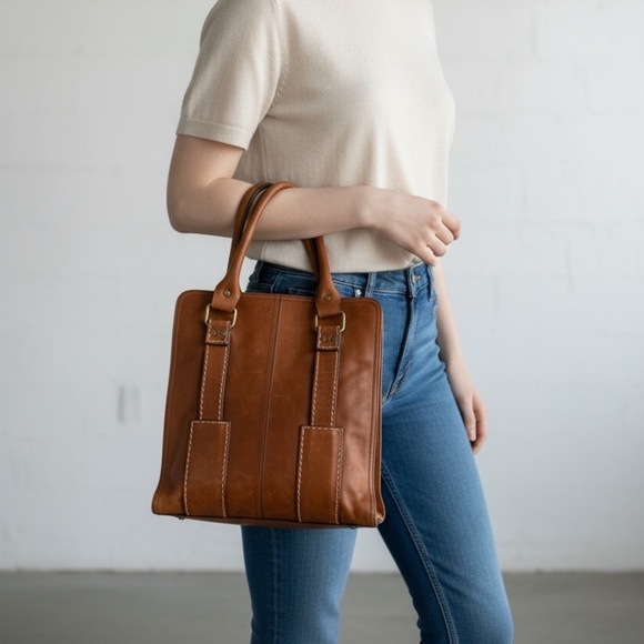 Kate Landry Purse Travel Tote Bag Leather - Picture 2 of 13